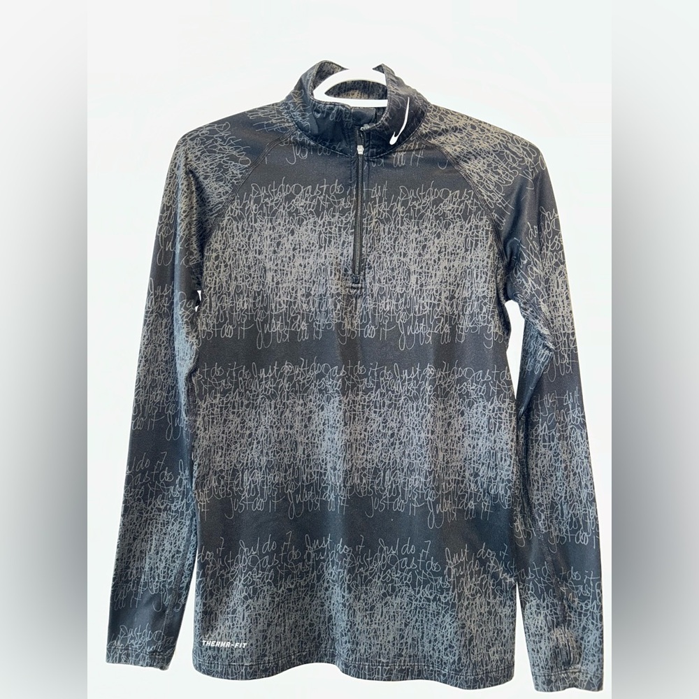 Vintage Nike Black and Gray Quarter Zip Pullover - Picture 1 of 7